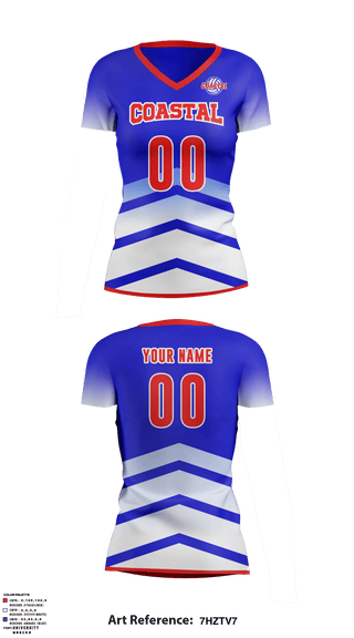 Women's Short Sleeve Vneck Shirt, Coastal Volleyball Club, Women's Volleyball, Teamtime, Team time, sublimation, custom sports apparel, team uniforms, spirit wear, spiritwear, sports uniforms, custom shirts, team store, custom team store, fundraiser sports, apparel fundraiser