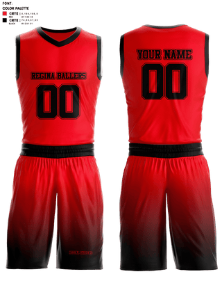 Basketball Uniform, Regina Ballers, Men's Basketball, Teamtime, Team time, sublimation, custom sports apparel, team uniforms, spirit wear, spiritwear, sports uniforms, custom shirts, team store, custom team store, fundraiser sports, apparel fundraiser
