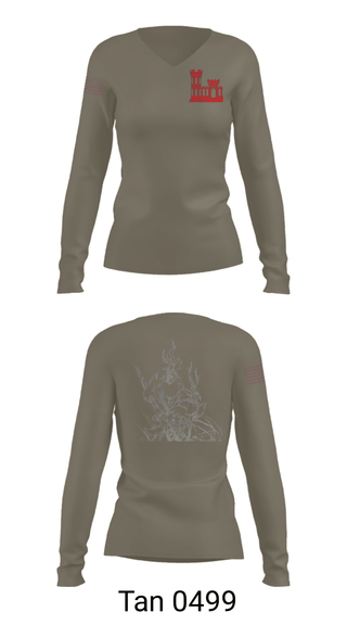 Women's Long Sleeve Vneck Shirt, , Army, Teamtime, Team time, sublimation, custom sports apparel, team uniforms, spirit wear, spiritwear, sports uniforms, custom shirts, team store, custom team store, fundraiser sports, apparel fundraiser