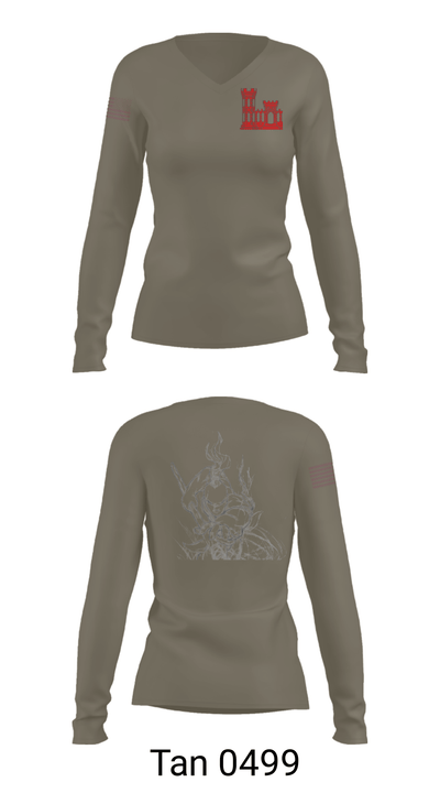 65th BEB 71723958 Women's Long Sleeve V-neck Shirt - 41