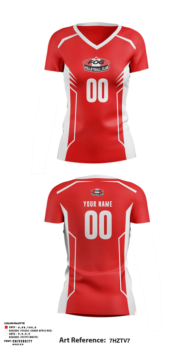 Fog Volleyball Club 51638635 Women's Short Sleeve V-neck Shirt - 3
