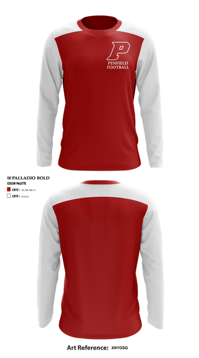 Penfield High School Football 32327556 Long Sleeve Performance Shirt - 1