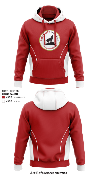 Days Creek Middle School Volleyball 3108474 Hoodie - 1