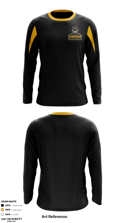 Lincoln High School Football 42014595 Long Sleeve Performance Shirt - 1