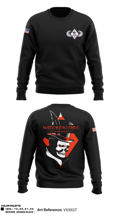 D co 6-101 AVN REGT 1442512 Crew Neck Sweatshirt - 1