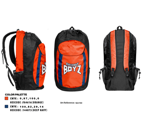 Gear Bag, RockOut BOYZ, Football, Teamtime, Team time, sublimation, custom sports apparel, team uniforms, spirit wear, spiritwear, sports uniforms, custom shirts, team store, custom team store, fundraiser sports, apparel fundraiser
