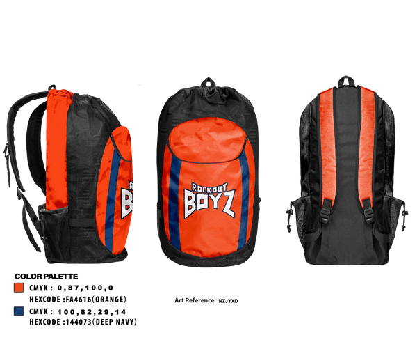 Gear Bag, RockOut BOYZ, Football, Teamtime, Team time, sublimation, custom sports apparel, team uniforms, spirit wear, spiritwear, sports uniforms, custom shirts, team store, custom team store, fundraiser sports, apparel fundraiser