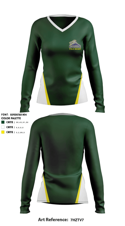 Keuka College Field Hockey 8220060 Women's Long Sleeve V-neck Shirt - 1