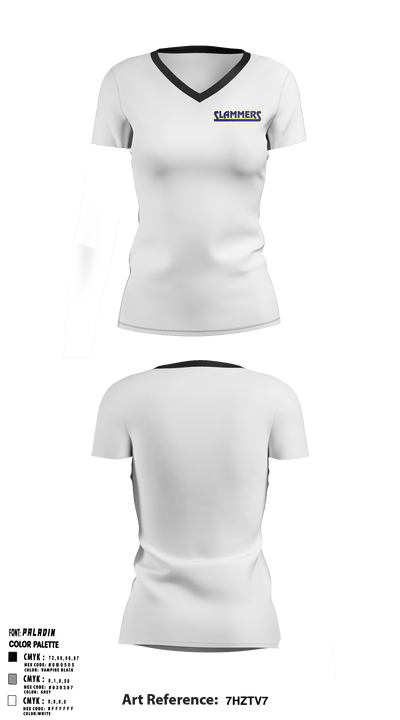 Slammers FP 62521762 Women's Short Sleeve V-neck Shirt - 9