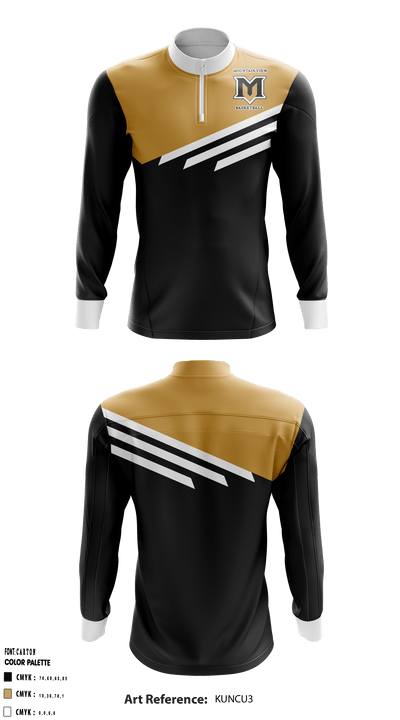 Mountain View High School Basketball 73066743 Quarter Zip Jacket - 1