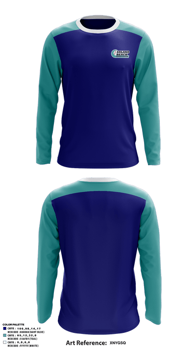 Solana Beach Little League 47564612 Long Sleeve Performance Shirt - 2