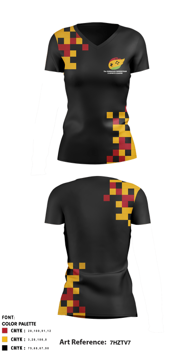 Hawaii Gamers & Streaming Association 501c3 60906741 Women's Short Sleeve V-neck Shirt - 2
