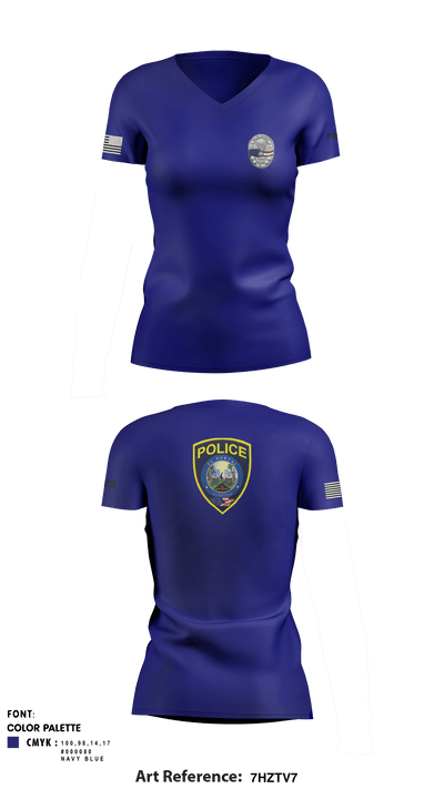 El Portal Police Department 22323429 Women's Short Sleeve V-neck Shirt - 4