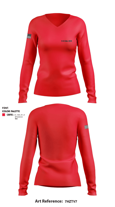 2-315th BEB 10765049 Women's Long Sleeve V-neck Shirt - 1