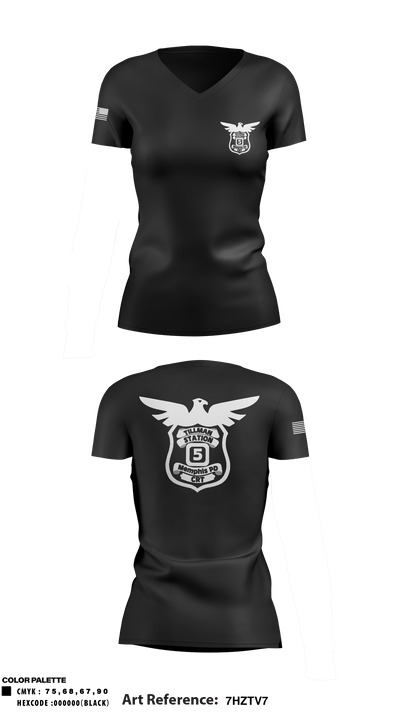CRT 1345239 Women's Short Sleeve V-neck Shirt - 1