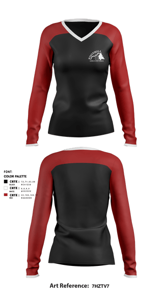 Women's Long Sleeve Vneck Shirt, Foothill Girls Softball League, Softball, Teamtime, Team time, sublimation, custom sports apparel, team uniforms, spirit wear, spiritwear, sports uniforms, custom shirts, team store, custom team store, fundraiser sports, apparel fundraiser