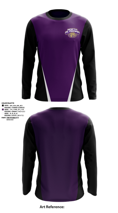 North Alabama United 84507113 Long Sleeve Performance Shirt - 1