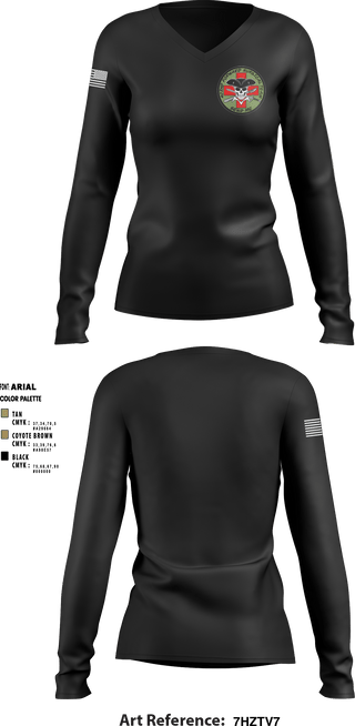 Women's Long Sleeve Vneck Shirt, , Army, Teamtime, Team time, sublimation, custom sports apparel, team uniforms, spirit wear, spiritwear, sports uniforms, custom shirts, team store, custom team store, fundraiser sports, apparel fundraiser