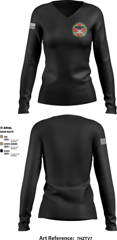 402nd Forward Surgical Team 1621441 Women's Long Sleeve V-neck Shirt - 3