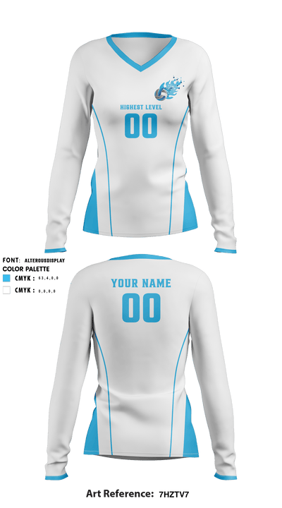 Highest Level Volleyball 19343753 Women's Long Sleeve V-neck Shirt - 2