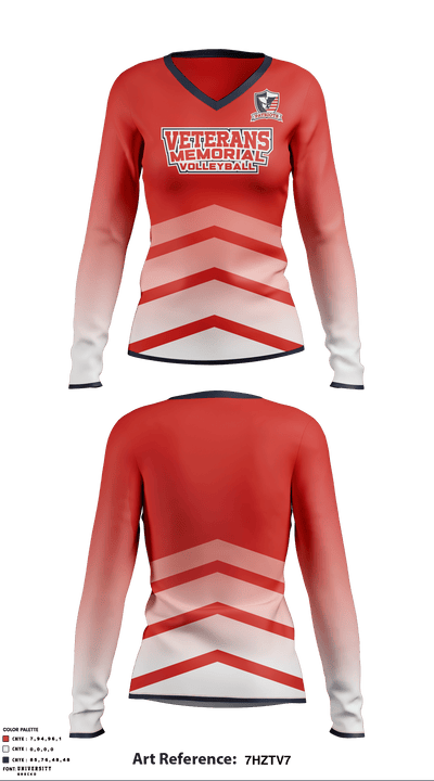 Veterans Memorial high school volleyball 3804885 Long Sleeve Performance Shirt - 1