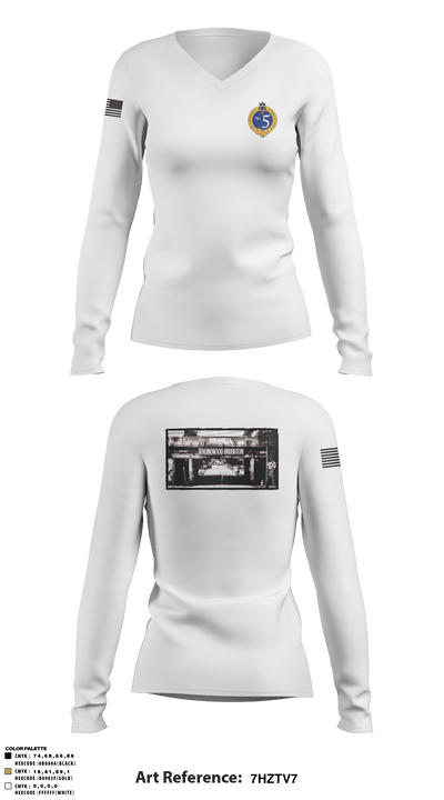 Pittsburgh Police Zone 5 25572947 Women's Long Sleeve V-neck Shirt - 10
