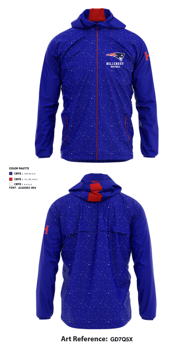 Hillcrest High School Baseball 20207857 Windbreaker - 1
