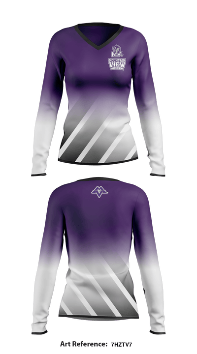 Mountain View High School Soccer 25528886 Women's Long Sleeve V-neck Shirt - 1