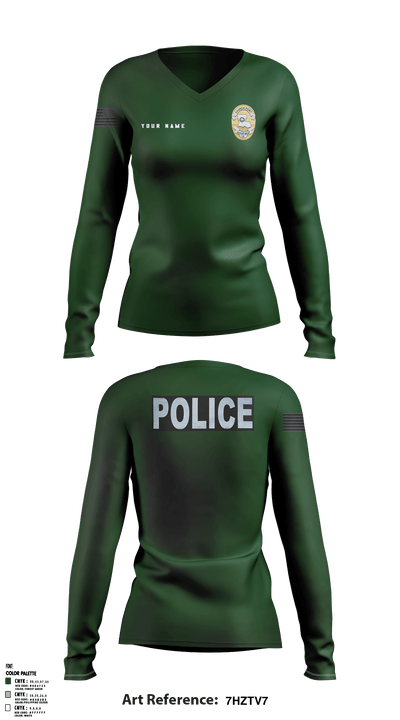 Church Point Police 92600366 Women's Long Sleeve V-neck Shirt - 1
