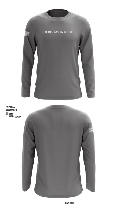 B Co/1-29 IN REGT 97959720 Long Sleeve Performance Shirt - 1