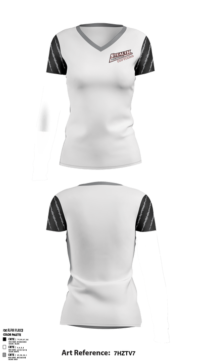 Stealth Softball Org 44677915 Women's Short Sleeve V-neck Shirt - 4