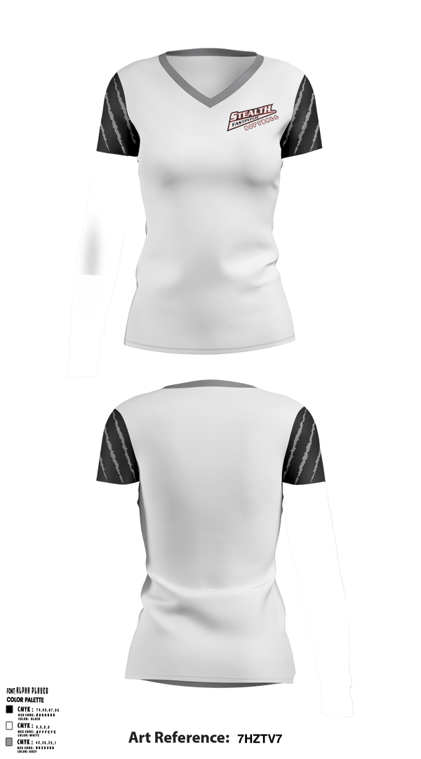 Women's Short Sleeve Vneck Shirt, Stealth Softball Org, Softball, Teamtime, Team time, sublimation, custom sports apparel, team uniforms, spirit wear, spiritwear, sports uniforms, custom shirts, team store, custom team store, fundraiser sports, apparel fundraiser