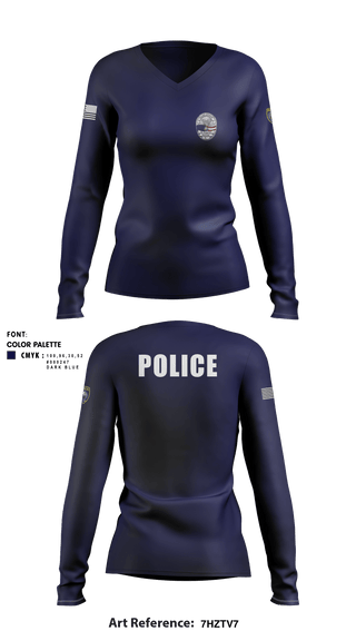 Women's Long Sleeve Vneck Shirt, , Police, Teamtime, Team time, sublimation, custom sports apparel, team uniforms, spirit wear, spiritwear, sports uniforms, custom shirts, team store, custom team store, fundraiser sports, apparel fundraiser