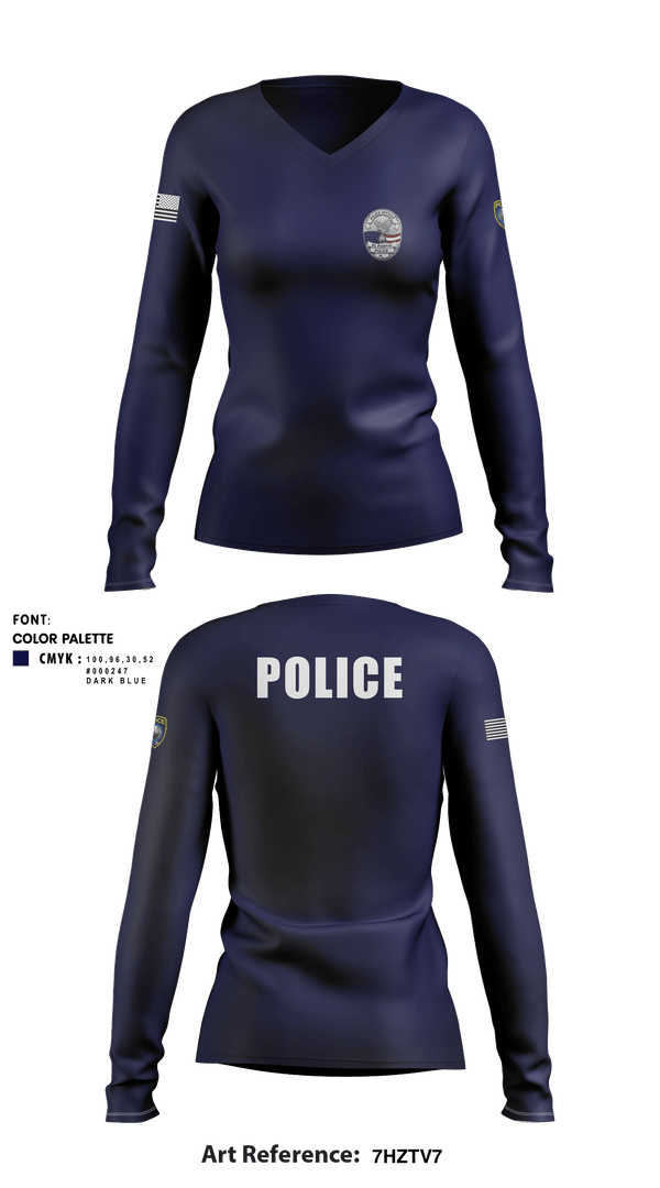 Women's Long Sleeve Vneck Shirt, , Police, Teamtime, Team time, sublimation, custom sports apparel, team uniforms, spirit wear, spiritwear, sports uniforms, custom shirts, team store, custom team store, fundraiser sports, apparel fundraiser