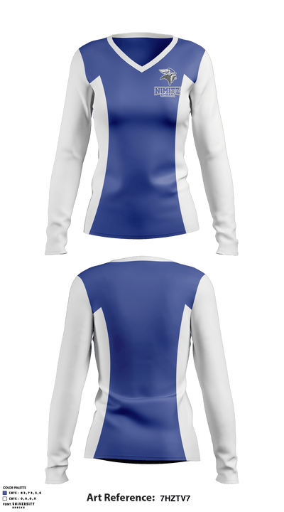 Nimitz High School Cheer 15884343 Women's Long Sleeve V-neck Shirt - 1
