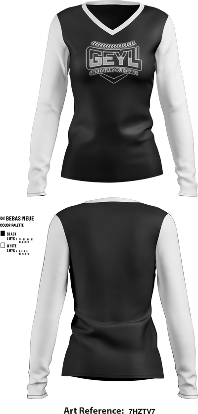 Greeley Evans Youth League 41780864 Women's Long Sleeve V-neck Shirt - 1