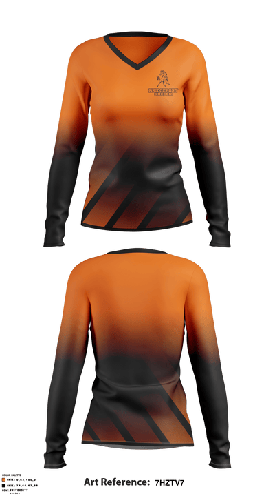 Bridgeport Middle School Soccer 93082464 Women's Long Sleeve V-neck Shirt - 1