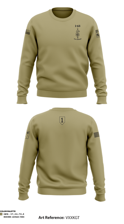 HHC 1-63AR Snipers 84221714 Crew Neck Sweatshirt - 4