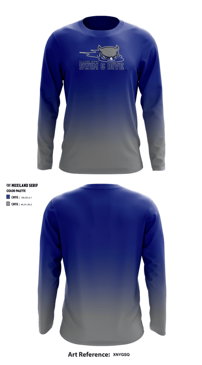 Olathe West High School Diving 55244492 Long Sleeve Performance Shirt - 1