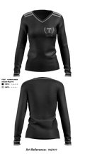 Dominion High School Gymnastics 4525189 Women's Long Sleeve V-neck Shirt - 1