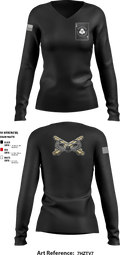 Aces Battery 2-32 FAR 74459928 Women's Long Sleeve V-neck Shirt - 1