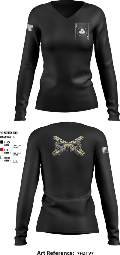 Aces Battery 2-32 FAR 74459928 Women's Long Sleeve V-neck Shirt - 1