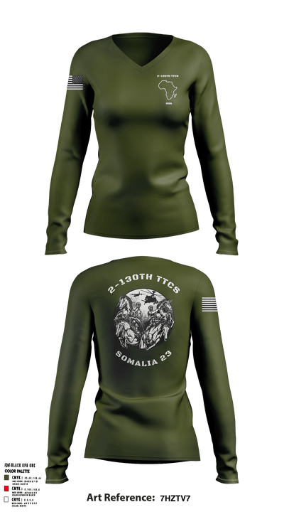 2-130th TTCS 72219960 Women's Long Sleeve V-neck Shirt - 7