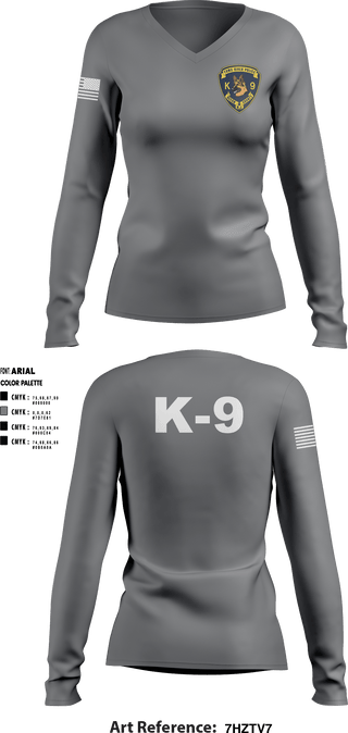 Women's Long Sleeve Vneck Shirt, , Police, Teamtime, Team time, sublimation, custom sports apparel, team uniforms, spirit wear, spiritwear, sports uniforms, custom shirts, team store, custom team store, fundraiser sports, apparel fundraiser