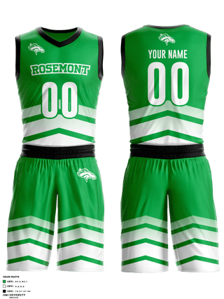 Basketball Uniform, Rosemont Middle School Basketball, Women's Basketball, Teamtime, Team time, sublimation, custom sports apparel, team uniforms, spirit wear, spiritwear, sports uniforms, custom shirts, team store, custom team store, fundraiser sports, apparel fundraiser