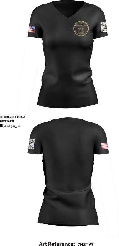 NYC RECRUITING BATTALION 28678389 Women's Short Sleeve V-neck Shirt - 1