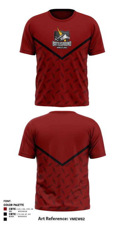 BATTLEGROUND WRESTLING 37344542 Short Sleeve Performance Shirt - 2