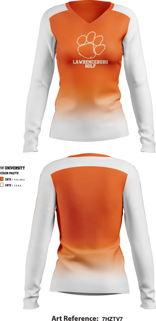 Women's Long Sleeve Vneck Shirt, Lawrenceburg High School Golf, Golf, Teamtime, Team time, sublimation, custom sports apparel, team uniforms, spirit wear, spiritwear, sports uniforms, custom shirts, team store, custom team store, fundraiser sports, apparel fundraiser