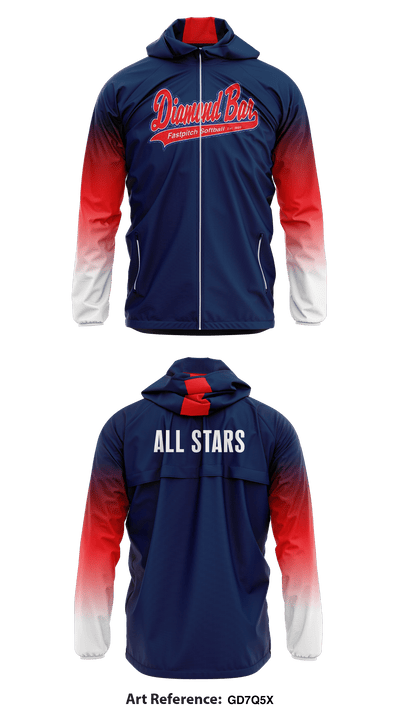 Diamond Bar Girls Softball 1743931 Windbreaker with tackle twill - 2