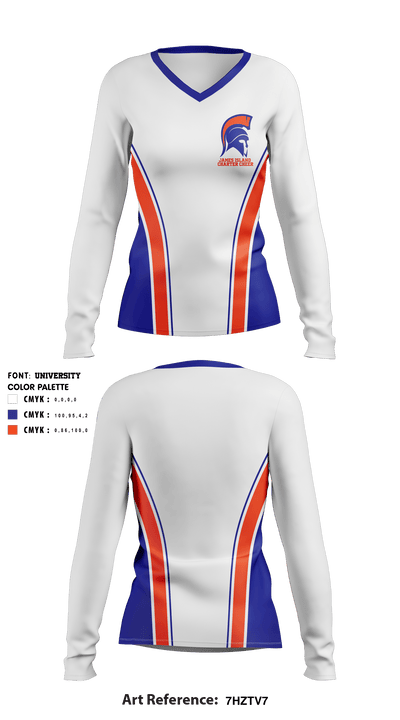 James Island Charter High School Cheer 5299934 Women's Long Sleeve V-neck Shirt - 1